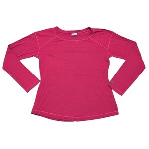 Columbia Long Sleeve Top Stretchy Hiking Active Heathered Red Women's Size Large